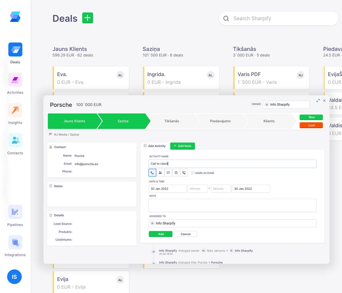 From sketch to Customer Relationship Management (CRM) platform